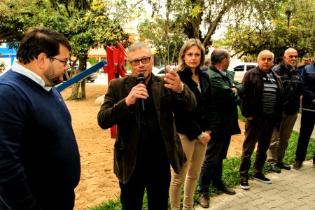17.05.2018 - Prefeita Paula Mascarenhas  durante entrega da praça São Jerônimo,   atrás do Shopping Mar de Dentro e entrega de obras Ilha Bela e São Conrado - Laranjal- Foto: Gustavo Vara
