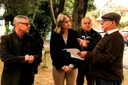 17.05.2018 - Prefeita Paula Mascarenhas  durante entrega da praça São Jerônimo,   atrás do Shopping Mar de Dentro e entrega de obras Ilha Bela e São Conrado - Laranjal- Foto: Gustavo Vara