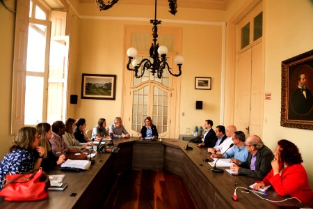 03.05.2018 - Prefeita Paula Mascarenhas e o vice Idemar Barz durante reunião PL Magistério - Foto: Gustavo Vara