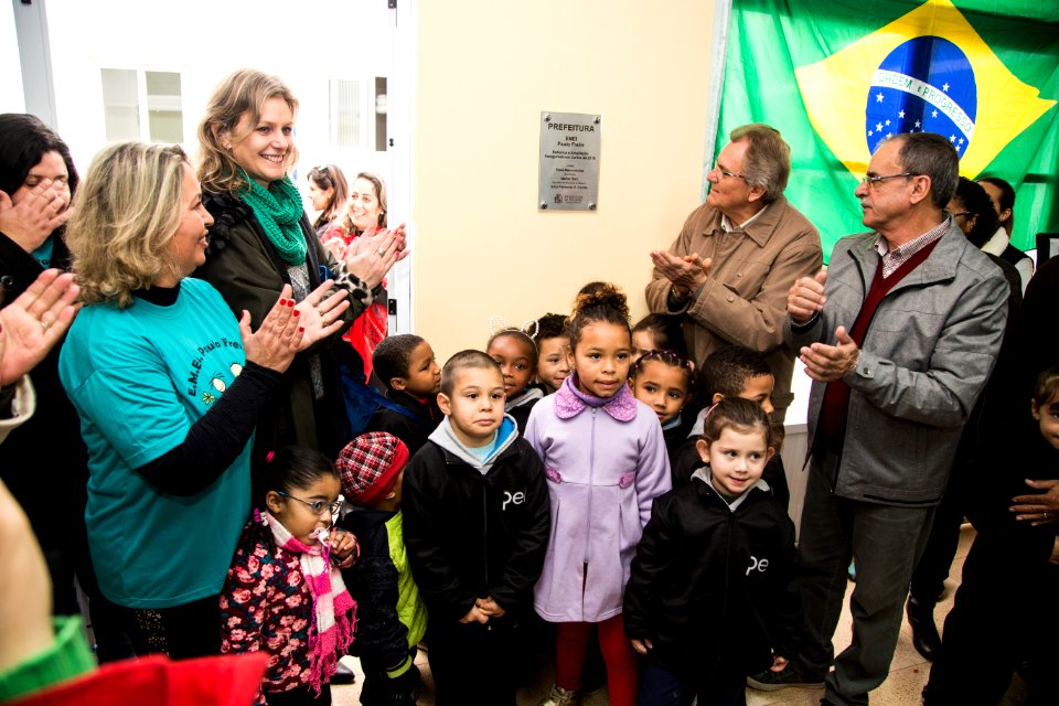 28.06.2018 - Prefeita Paula Mascarenhas e o vice Idemar Barz no ato de entrega da EMEI Paulo Freire - Foto: Gustavo Vara