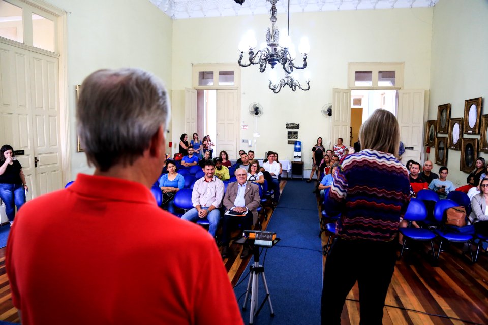 07.03.2018 - Prefeita Paula Mascarenhas e o vice Idemar Barz durante acolhida aos novos servidores públicos- Foto: Gustavo Vara