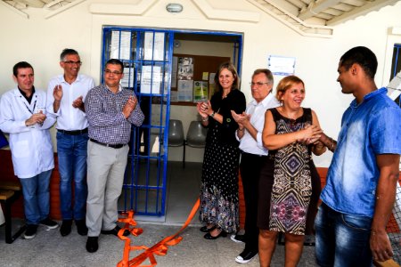02.03.2018 - Prefeita Paula Mascarenhas e o vice Idemar Barz na entrega da UBS Areal I - reformada com mão de obra prisional - Foto: Gustavo Vara