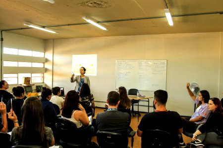 18.04.2018 - Prefeita Paula Mascarenhas durante participação na Formação Booksharing  (metodologia Conte Comigo/Pacto Pelotas Pela Paz) - Foto: Gustavo Vara