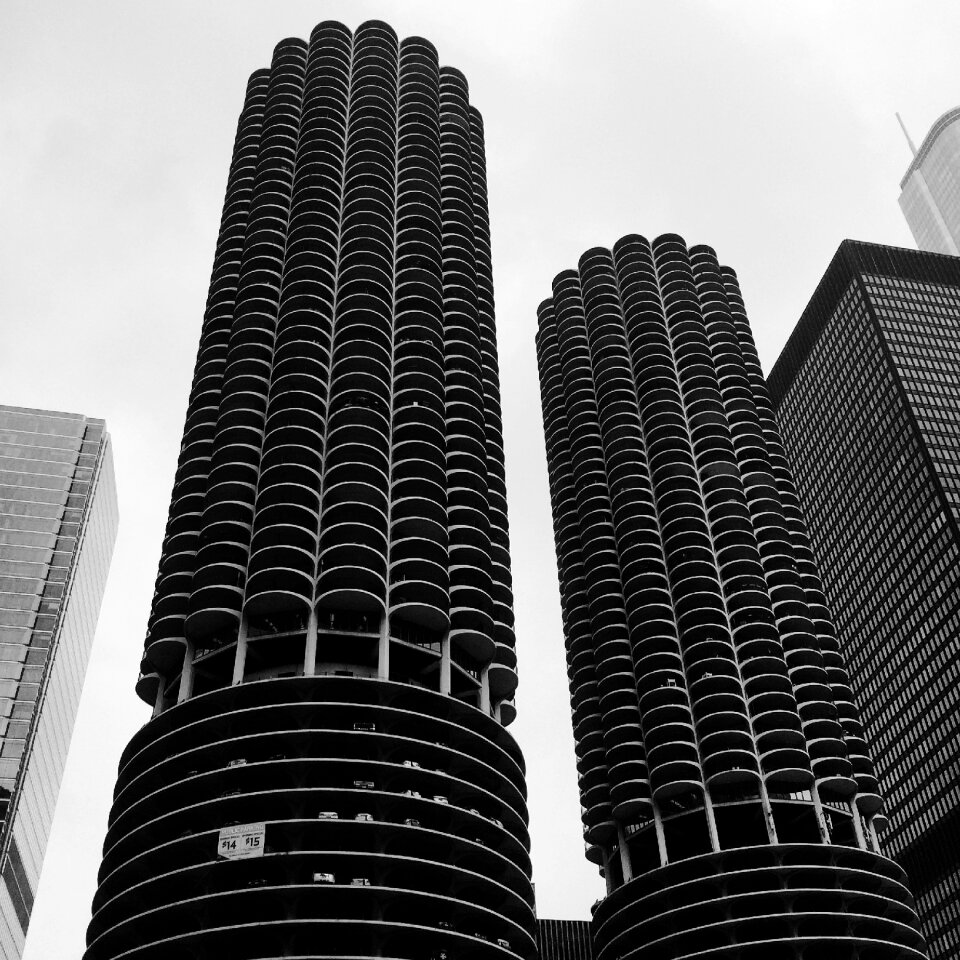 Construction architecture black and white