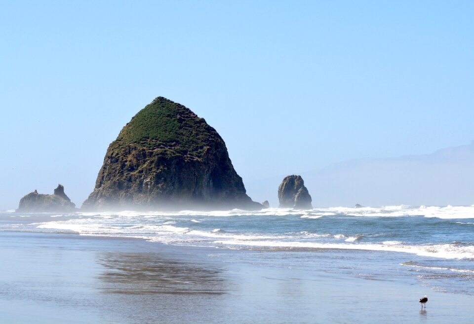 Haystack rock coastline pacific