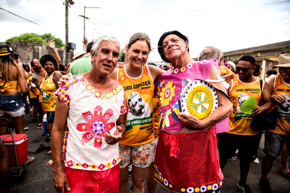 10.02.2018 - Prefeita Paula Mascarenhas e o vice Idemar Barz durante o primeiro dia do Carnaval 2018 - Foto: Gustavo Vara