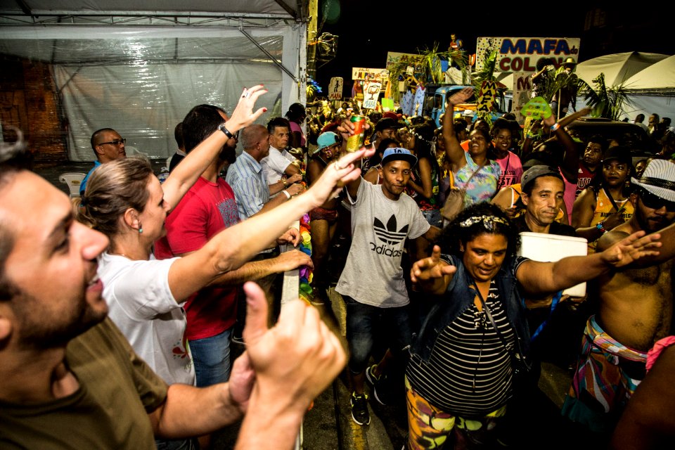 10.02.2018 - Prefeita Paula Mascarenhas e o vice Idemar Barz durante o primeiro dia do Carnaval 2018 - Foto: Gustavo Vara
