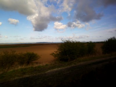 Journey home - Holy Island and Lindisfarne from train photo