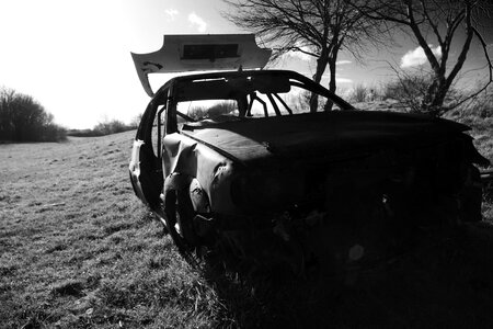 Dumped burnt out vehicle photo
