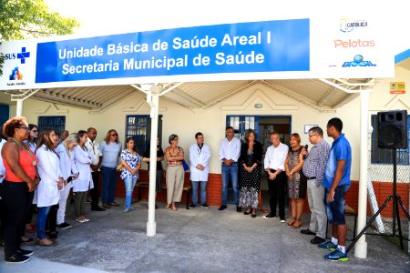 02.03.2018 - Prefeita Paula Mascarenhas e o vice Idemar Barz na entrega da UBS Areal I - reformada com mão de obra prisional - Foto: Gustavo Vara