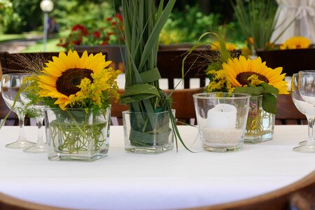 Flowers table decorations sunflower photo