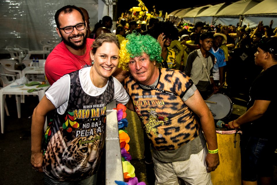 10.02.2018 - Prefeita Paula Mascarenhas e o vice Idemar Barz durante o primeiro dia do Carnaval 2018 - Foto: Gustavo Vara