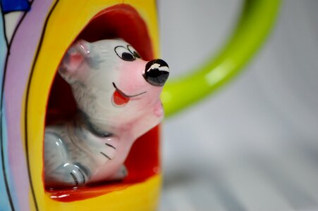 Funny colorful porcelain figurine