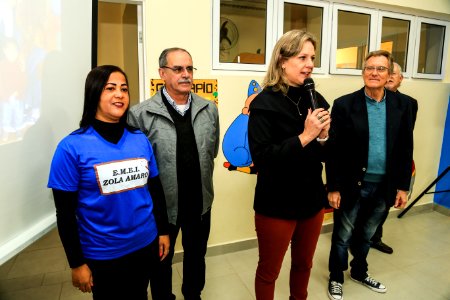 24.05.2018 - Prefeita Paula Mascarenhas e o vice Idemar Barz  durante inauguração da EMEI Zola Amaro - Foto: Gustavo Vara