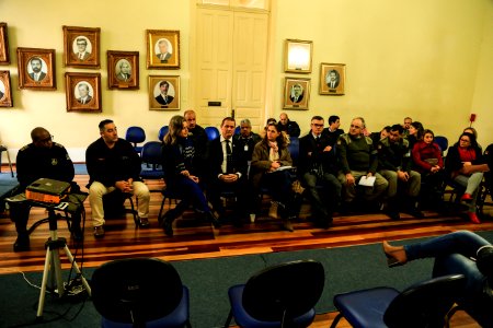 03.07.2018 - Prefeita Paula Mascarenhas durante reunião do Cip com assinatura das Cipaves com diretores da rede municipais e assinaturas de adesões ao Pacto Pelotas Pela Paz  Foto: Gustavo Vara