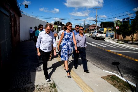 07.02.2018 - Prefeita Paula Mascarenhas e o vice Idemar Barz durante Entrega das Rua Professor Mário Peiruque e Rafael Pinto Bandeira - Foto: Gustavo Vara