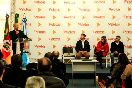 06.07.2018 - Prefeita Paula Mascarenhas durante evento de lançamento Programa Nota Legal Pelotense - Foto: Gustavo Vara