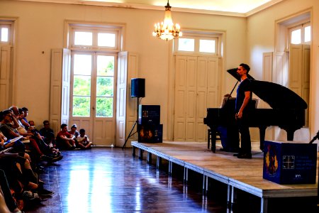 15.01.2018 - Prefeita Paula Mascarenhas no Recital de Piano e Canto com Liliana Michelssen (pianista) e Homero Velho (barítono) em Comemoração aos 100 Anos Conservatório de Música da Universidade Federal de Pelotas (UFPel) na Bibliotheca Pública Pelotense