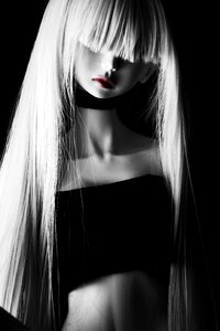Model elegant black and white photo