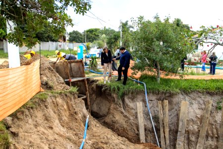 17.05.2018 - Prefeita Paula Mascarenhas  durante entrega da praça São Jerônimo,   atrás do Shopping Mar de Dentro e entrega de obras Ilha Bela e São Conrado - Laranjal- Foto: Gustavo Vara