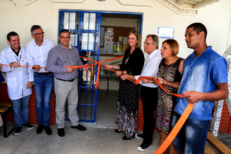 02.03.2018 - Prefeita Paula Mascarenhas e o vice Idemar Barz na entrega da UBS Areal I - reformada com mão de obra prisional - Foto: Gustavo Vara
