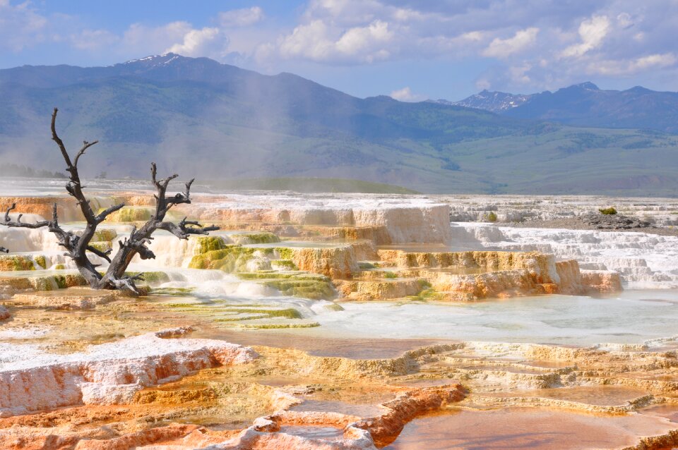 Hot springs yellowstone landscape
