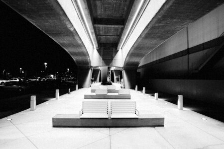 Black and white lights city