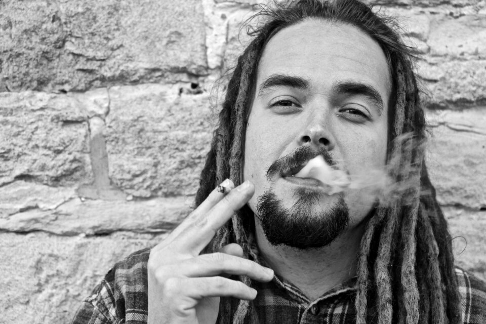 Man smoking smoke