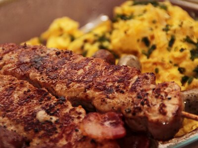 Eat grill sausage delicious