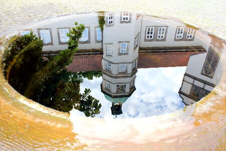 Mirroring courtyard building photo