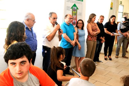 15.12.2017 - Prefeita Paula Mascarenhas e o vice Idemar Barz durante entrega do laboratório de Khan Academy da Escola Municipal Ensino Fundamental Carlos Laquintinie