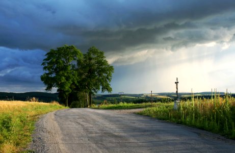 Crossroads near Želiv, Czech Republic photo