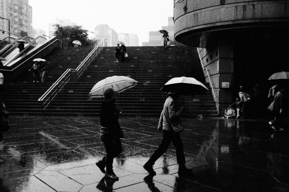 Wet city urban photo