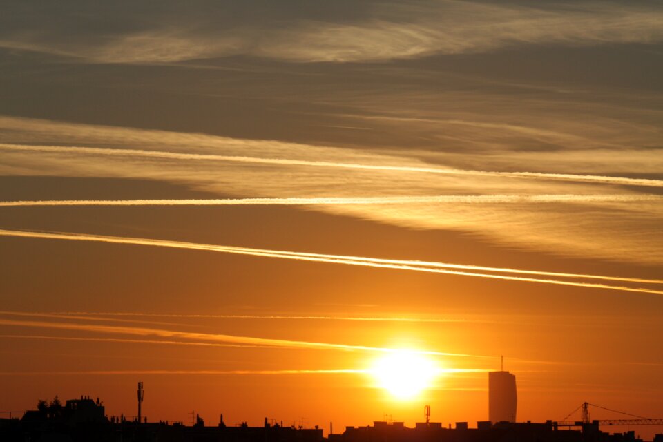 Skyline morgenrot distant view