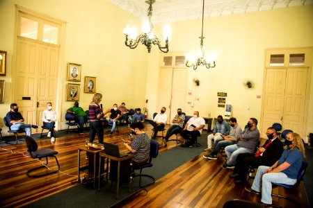 15.04.2021 - Prefeita Paula Mascarenhas em reunião com vereadores da base sobre os 100 dias de governo - Foto: Gustavo Vara