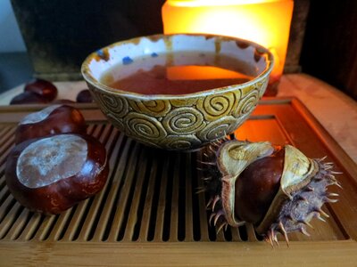 Candle light chinese bowl photo