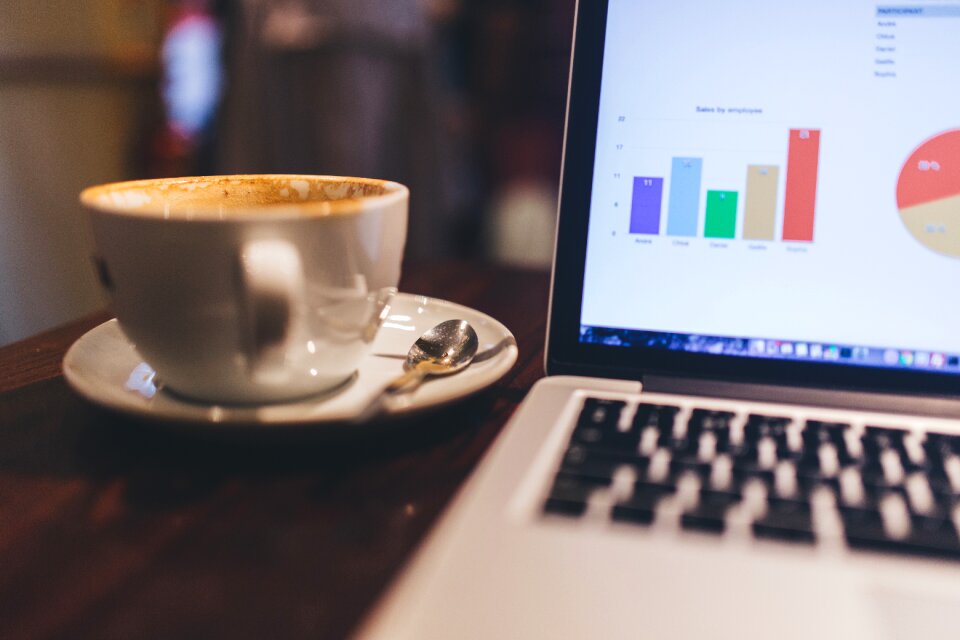 Coffee macbook laptop