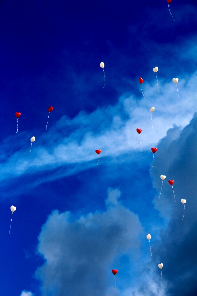 Romance sky heart shaped