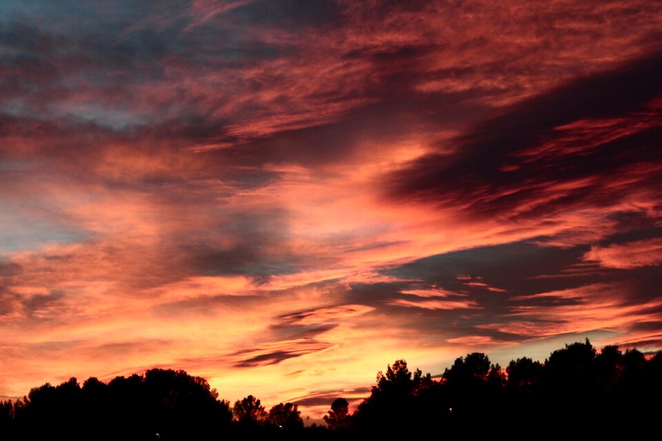 Red clouds ray of sunshine