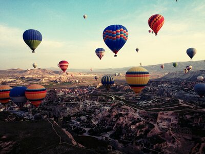 Travel hot air balloon landscape