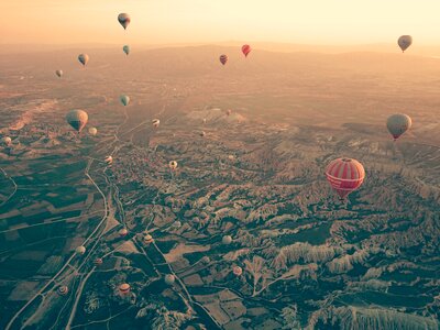 Travel hot air balloon landscape photo