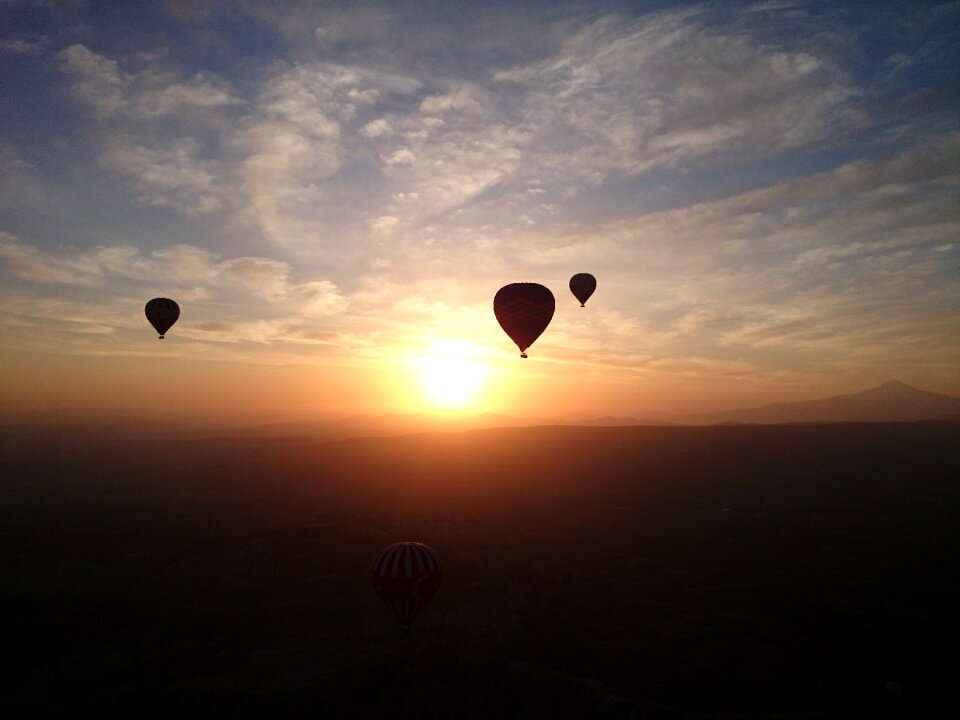 Travel hot air balloon landscape