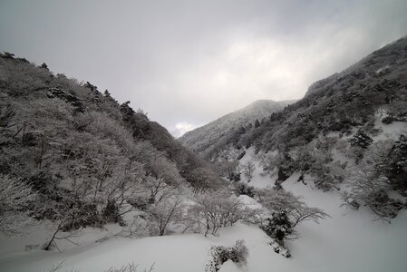 Landscape winter snow mountain photo