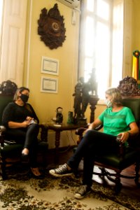 23.02.2021 - Prefeita Paula Mascarenhas recebe a visita da vereadora Cristina Oliveira - Foto: Gustavo Vara