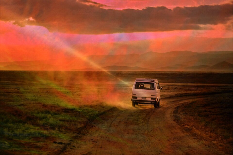 Auto slope desert lonely