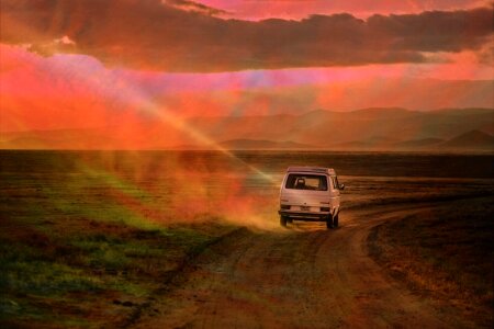 Auto slope desert lonely