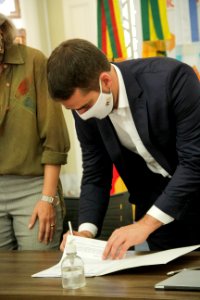 10.12.2020 Prefeita Paula Mascarenhas e Governador assinam termo repasse dos recursos para o novo hospital Foto Rodrigo Chagas