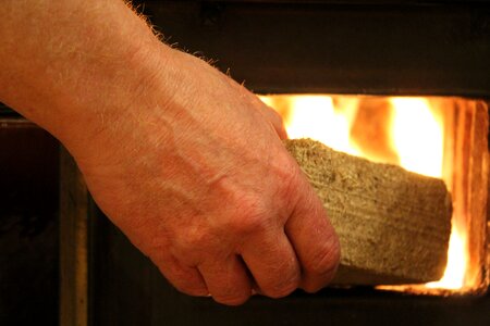 Brand burn wood-briquette