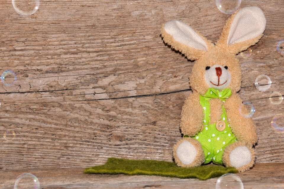 Fabric bunny easter bunny soap bubbles