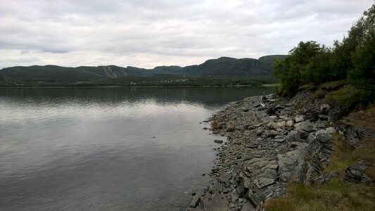 Beach mountains rocks photo